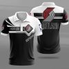 NBA Portland Trail Blazers Black White Polo Shirt