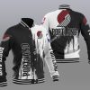 NBA Portland Trail Blazers Black White Brush Baseball Jacket