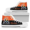 MLB Miami Marlins Divided Colours Stunning Logo High Top Shoes