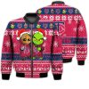 MLB Minnesota Twins Baby Groot And Grinch Ugly Christmas Bomber Jacket