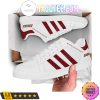 NCAA Boston College Eagles White Maroon Stripes Stan Smith Shoes