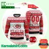 MLB Cincinnati Reds Custom Name Number Knit Ugly Christmas Sweater