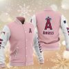 MLB Los Angeles Angels Pink White Baseball Jacket