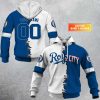 MLB Kansas City Royals Custom Name Number Mix Jersey Pullover Hoodie