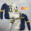 MLB Milwaukee Brewers Custom Name Number Mix Jersey Pullover Hoodie