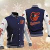 MLB Baltimore Orioles Dark Blue White Baseball Jacket