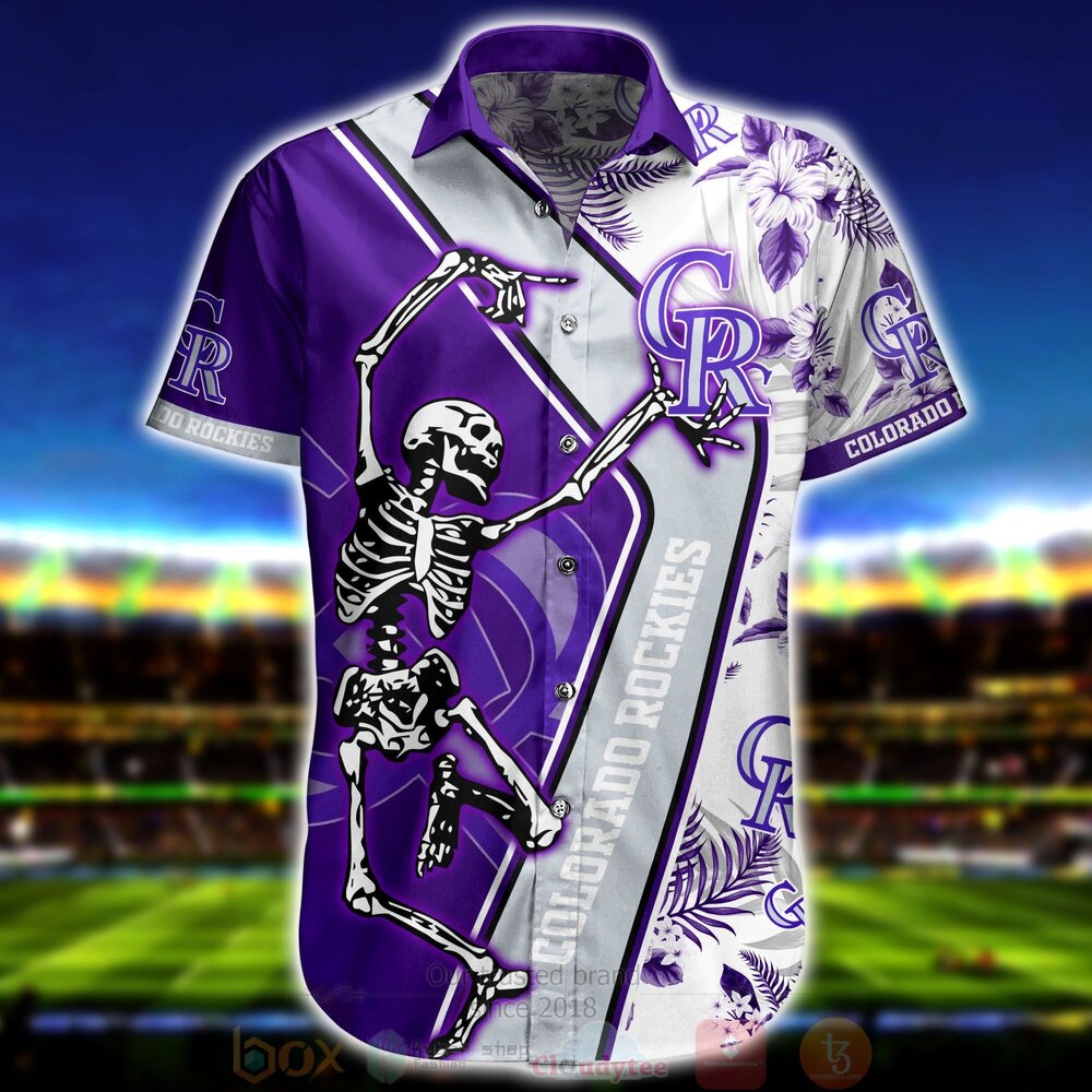 MLB Colorado Rockies Skeleton Aloha Hawaiian Shirt