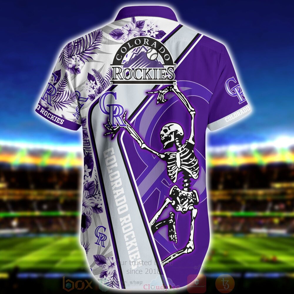 MLB Colorado Rockies Skeleton Aloha Hawaiian Shirt