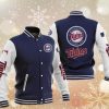 MLB Minnesota Twins Dark Blue White Baseball Jacket