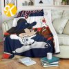 MLB Detroit Tigers Mickey In Navy And White Fleece Blanket