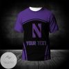 NCAA Northwestern Wildcats Custom Text Number Curve Style Sport T-Shirt