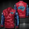 NBA Orlando Magic Red Navy Leather Bomber Jacket