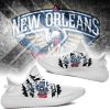 NBA New Orleans Pelicans White Scratch Yeezy Boost Sneakers