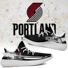 NBA Portland Trail Blazers Black White Yeezy Boost Sneakers