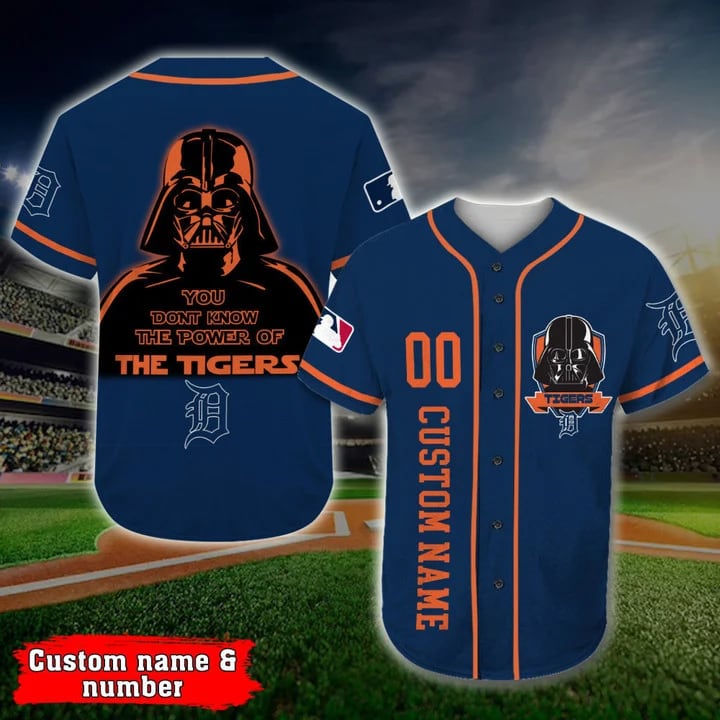 MLB Detroit Tigers Darth Vader Star Wars Custom Name Number Baseball Jersey MLB Detroit Tigers Darth Vader Star Wars Custom Name Number Baseball Jersey