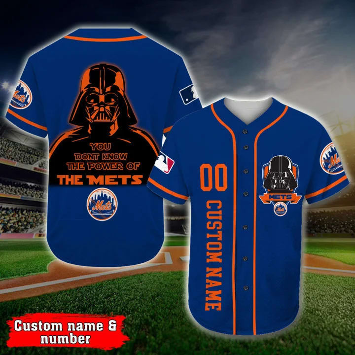 MLB New York Mets Custom Name Number Darth Vader Star Wars Baseball Jersey MLB New York Mets Custom Name Number Darth Vader Star Wars Baseball Jersey