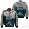 NCAA Utah State Aggies Stripes Cross Shoulders Bomber Jacket