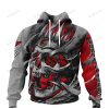 NBA Portland Trail Blazers Custom Name Number Skull Pullover Hoodie