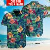 MLB Los Angeles Angels Custom Name Flower And Leaf Pattern Hawaiian Shirt