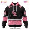 MLB Colorado Rockies Custom Name Number Pink Breast Cancer Zip Up Hoodie