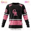 MLB Colorado Rockies Custom Name Number Pink Breast Cancer Sweatshirt