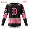 MLB Detroit Tigers Custom Name Number Pink Breast Cancer Sweatshirt