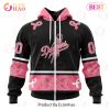 MLB Los Angeles Dodgers Custom Name Number Pink Breast Cancer Zip Up Hoodie