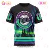 MLB Minnesota Twins Custom Name Number Special Design With Northern Lights T-Shirt
