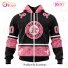 MLB Oakland Athletics Custom Name Number Pink Breast Cancer Zip Up Hoodie