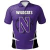 NCAA Northwestern Wildcats Custom Text Number Sport Active Polo Shirt