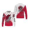 NBA Portland Trail Blazers Red White Half Sweatshirt