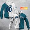MLB Seattle Mariners Custom Name Number Mix Jersey Pullover Hoodie
