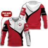 CFL Calgary Stampeders Custom Name White Red Pullover Hoodie