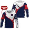 CFL Montreal Alouettes Custom Name White Blue Pullover Hoodie