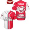 CFL Calgary Stampeders Custom Name White Red Baseball Jersey