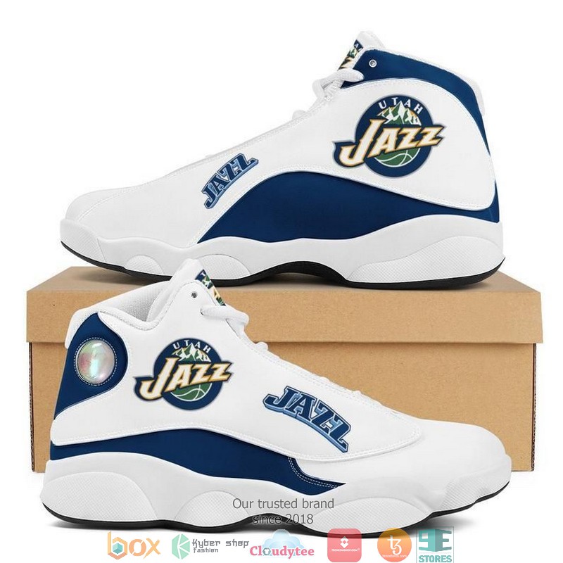 NBA Utah Jazz White Navy Air Jordan 13 Shoes NBA Utah Jazz White Navy Air Jordan 13 Shoes