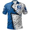 NCAA Creighton Bluejays Custom Text Number Abstract Pattern Sport Polo Shirt