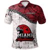 NCAA Miami University RedHawks Grunge Polynesian Tattoo Polo Shirt