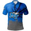 NCAA Middle Tennessee Blue Raiders Custom Text Number Net Grunge Pattern Polo Shirt