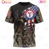 MLB Texas Rangers Custom Name Number Special Camo Realtree Hunting T-Shirt