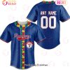 MLB Texas Rangers Custom Name Number Autism Awareness Baseball Jersey