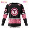 MLB Texas Rangers Custom Name Number Pink Breast Cancer Sweatshirt