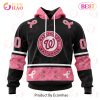 MLB Washington Nationals Custom Name Number Pink Breast Cancer Pullover Hoodie