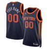 New York Knicks Statement Navy Custom NBA Jersey
