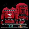 CFL Calgary Stampeders Custom Name Number Red Ugly Christmas Sweater