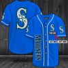 MLB Seattle Mariners Custom Name Blue Baseball Jersey
