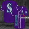 MLB Seattle Mariners Custom Name Purple Baseball Jersey