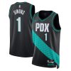 Portland Trail Blazers Anfernee Simons Nike City Edition Black NBA Jersey