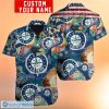 MLB Seattle Mariners Multi Logo Custom Name Hawaiian Shirt