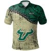 NCAA South Florida Bulls Grunge Polynesian Tattoo Polo Shirt